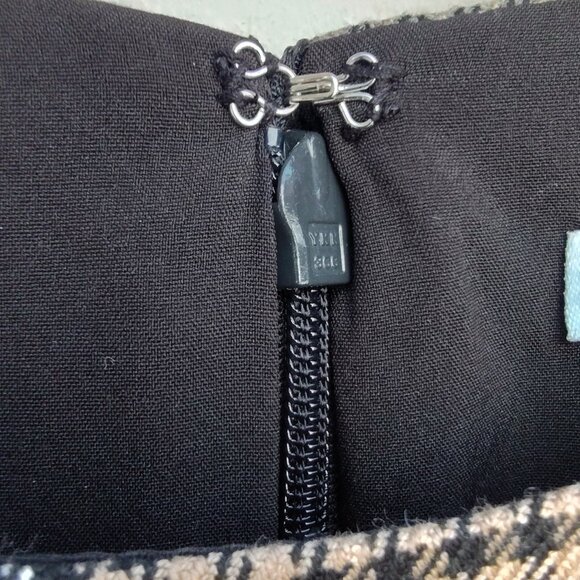 Antonio Milani, Cocktail Midi Sheath Dress, Plaid, Size 6 - Picture 8 of 9